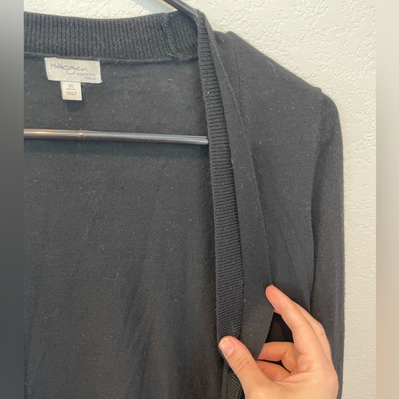 Halogen Black Extra Small Petite Women’s Cardigan Long Sleeve Sweater - Picture 8 of 9